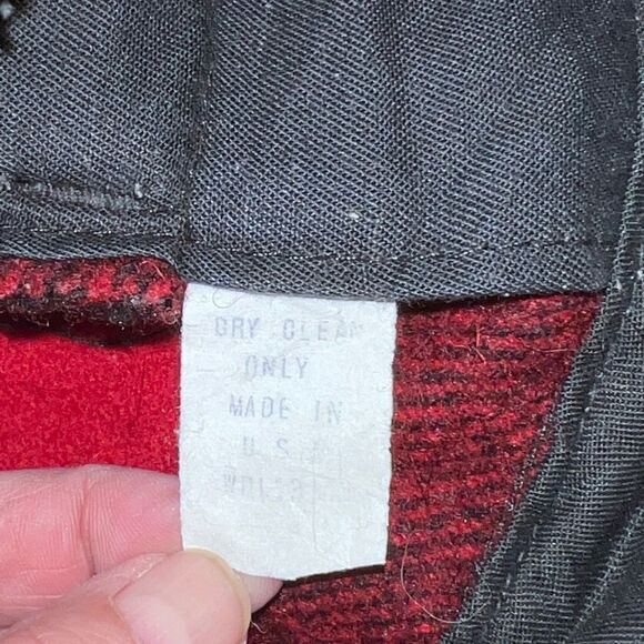 Vintage 1940’s Johnson Woolen Mills Wool Hunting Pants Red Black Sz 38 Waist - Picture 6 of 8